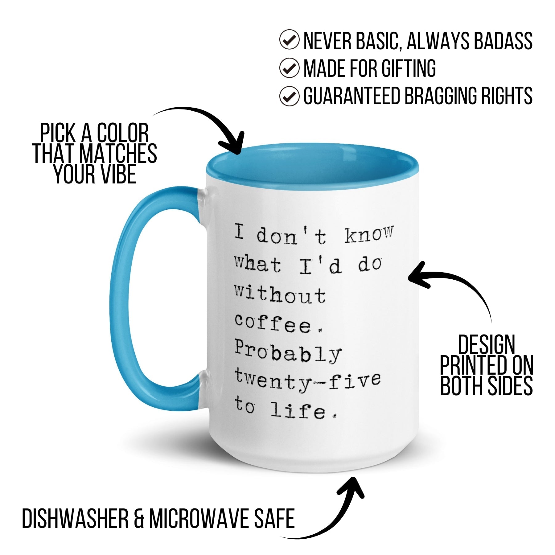 I don't know what I'd do without coffee. Probably 25 to life.